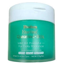 Novaluxe Heartleaf Toner Pads for Sensitive & Acne-Prone Skin - Exfoliating and Hydrating Facial Pads with BHA & 8 Types of Hyaluronic Acid, Non comedogenic, Gentle Pore Care & Oil Control