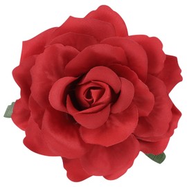 PACKOVE Dull Red Artificial Big Rose Hair Clip and Flower Brooch Pin for Women Party Versatile Hair Accessory with Rose Design Suitable for Any Season and