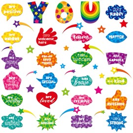 Kolldenn Affirmation Station Classroom Bulletin Board Sets with 27 Pcs Positive Bulletin Board Signs, Affirmation Bulletin Board Decor Motivational Poster Cutouts for Classroom School Wall Decor