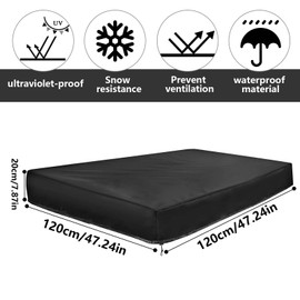 Sandpit Cover, 120 x 120 x 20 cm Tarpaulin Sandpit Cover, Sandpit Protective Cover, Sandpit Tarpaulin, Sandbox Cover, Oxford Fabric, Dustproof, for Pool, Sandpit (120)