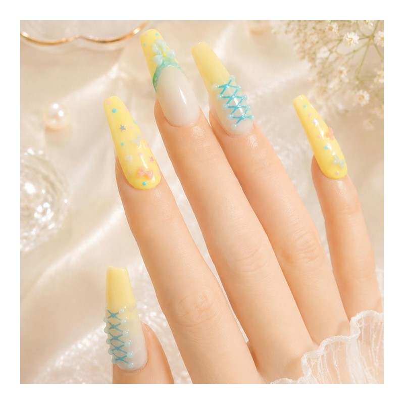 Butter Ribbon Handmade Nail Tip - Water Drop / 버터