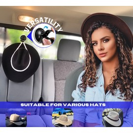 CEOCE 3 PCS 2024 Cotton Rope Universal Cowboy hat Rack. for Truck, SUV & car Accessories, Cap & hat Holder "On-The-Go Closet: Car Essentials with Hat Hooks & Clothes Rack for Car Window Convenience