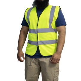 High Visibility Vest with Reflective Strips, Neon Yellow For Outdoor Safety and Emergency, For Adults Men and Women (2XL)
