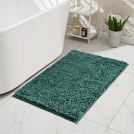 CozeCube - Alfombrillas de baño verdes de 32 x 20 pulgadas, alfombra de baño antideslizante, ultrasuave, lavables a máquina, microfibra esponjosa para recámara