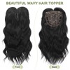 Hair Topper 18 Inch Synthetic Curly Wavy Clip in Bangs(#1B)
