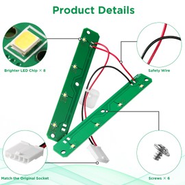 W11042554 Refrigerator LED Light Module for Whirlpool Maytag Amana Refrigerators, LED Module Lights Replaces W11042554, W11527432, W11101384, W11333374, W11387579 (with 6 Screws)