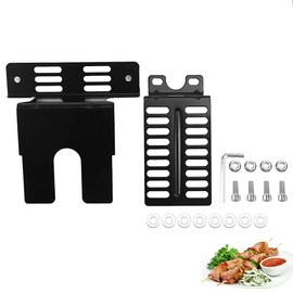 Smallterm 2 Pieces Grill Stainless Steel Holder Set Rotisserie Motor Holder Set Stainless Steel Universal Grill Motor Support Plates Camping Grill Tools for Outdoor Use