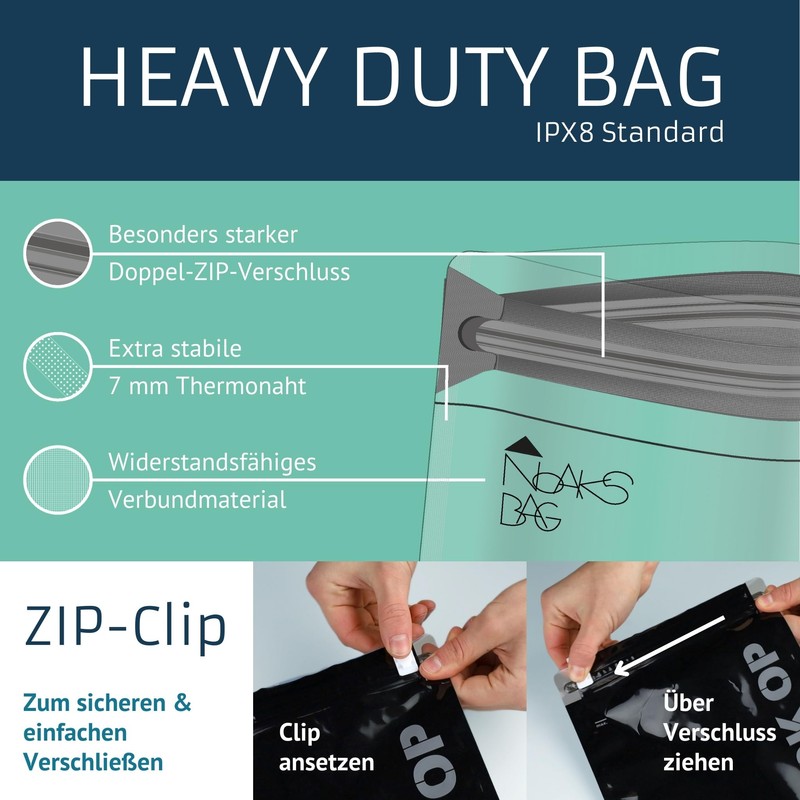 Noaks Bags 5 Pack Waterproof Bags IPX8 Air- and Odour