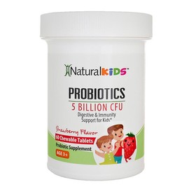 NaturalKids PROBIOTICS Chewable Tablets 5 Billion CFUs per Serving | Chewable Probiotics Tablets 60 Chewable Tablets | Strawberry Flavor:_1 Bottle
