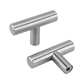 LS201BSS T Pull Handles for Kitchen Cupboard Door Hollow Stainless Steel Furniture Handles Railing Handle with Screws - Pack of 15