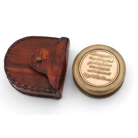 RII Pocket Brass Compass, Nautical Navy Compass for Camping, Travelling, Hiking, Boating, Gift Compass for, Birthday, Anniversary, Wedding, Retirement, to Loved Ones with Imprinted Leather Case