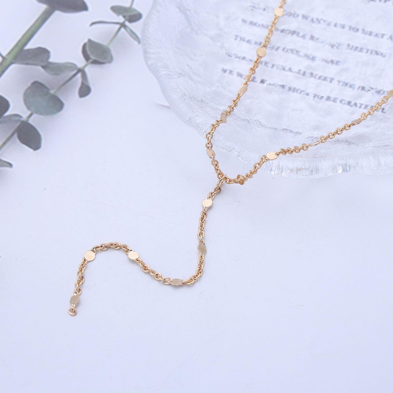 TseenYi Y Lariat Necklace Gold Chain Lariat Necklace Minimalist Chain
