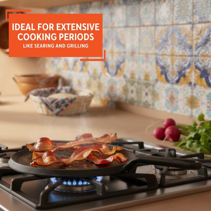 IMUSA 9.5in Preseasoned Cast Iron Comal for Tortillas, Arepas, Quesadillas,