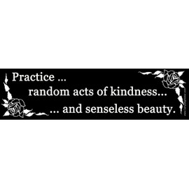 Practice Random Acts of Kindness and Senseless Beauty Bumper Sticker