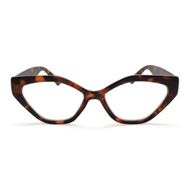 2SeeLife Gafas de lectura geométricas ojo de gato para mujer, Tortoise, L