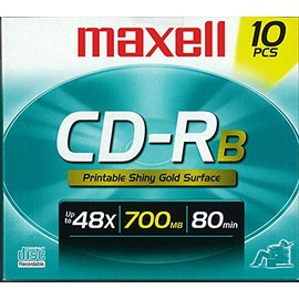 Maxell CD-RB Shiny Gold 700 MB - 10 Pack