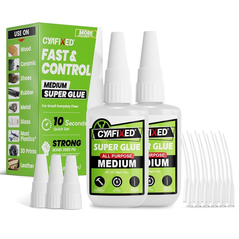 Fast Controlled Super Glue Pro Kit 120 Gram, Medium CA