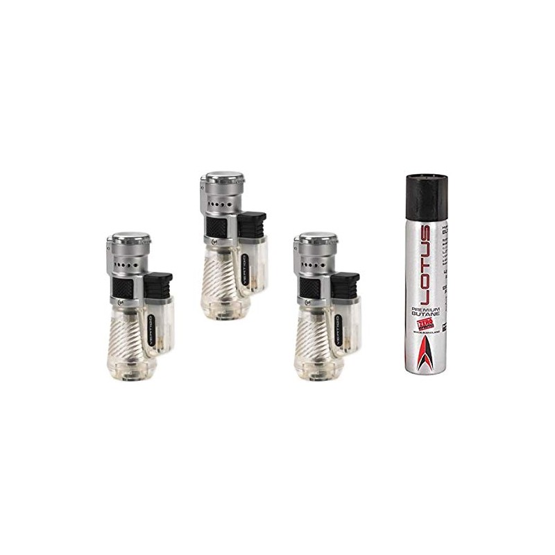 Vertigo by Lotus Cyclone Triple Torch Cigar Lighter Clear 3