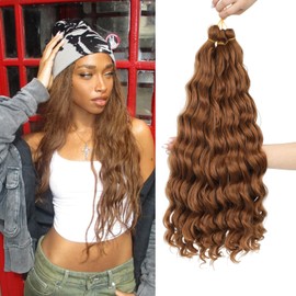 MLETULIPS Curly Crochet Braiding Hair Extensions Deep Wave Braiding Hair Ocean Wave Crochet Hair Soft Synthetic Bohemian Curly Water Wave Crochet Braids for Women (30#, 20 inch/3 pack)