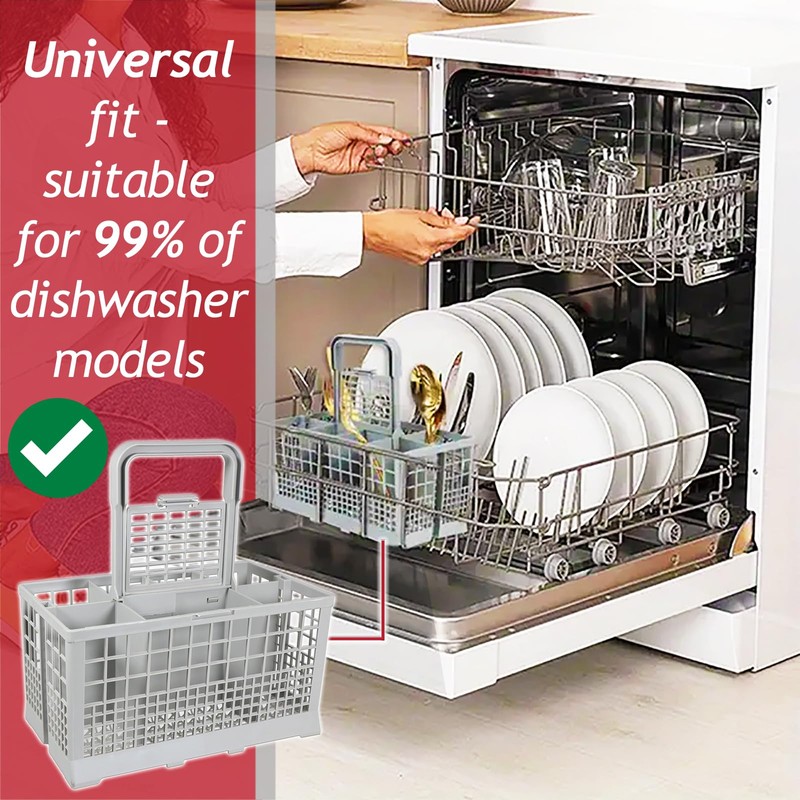 SPARES2GO Cutlery Basket Caddy Cage for Bosch Dishwasher (Removable Handle,