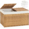 SETVSON Storage Basket with Lid Wicker Baskets for Storage with