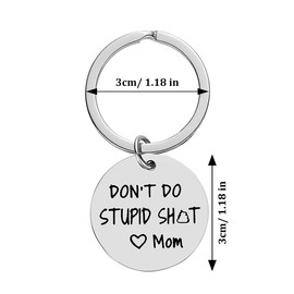 CGBOOM Keychain Gag Gifts for Teen Boys Girls Son Daughter - Don't Do Stupi Poop Love Mum