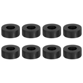 sourcing map 8Pcs 1" OD x 1/2" ID x 3/8" Thick Round Rubber Washers Flat Rubber Spacer Bushing for Home Appliances Cars Boat Accessories