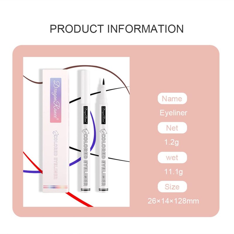 Cute Color Waterproof Eyeliner Liquid Pen Long Lasting Beginners Women