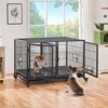 Yaheetech Stackable Dog Crate with Divider 43'' Rolling Heavy Duty