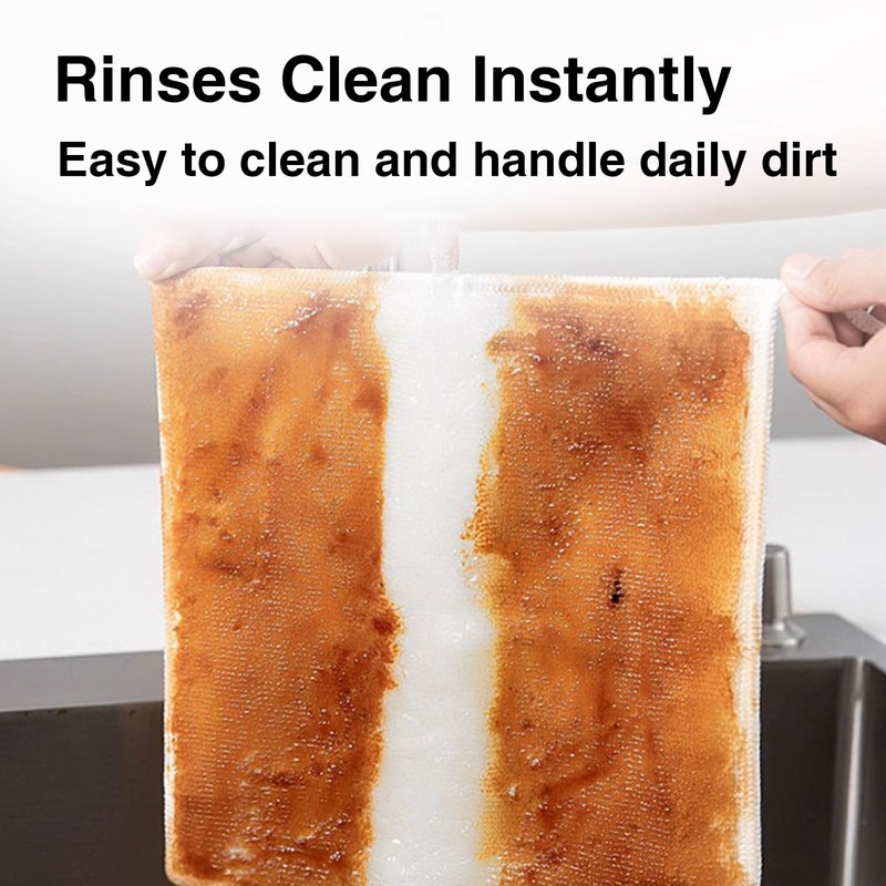 Bamboo Fiber Dish Cloths for Kitchen, Reusable Dish Towels,Double Layered,