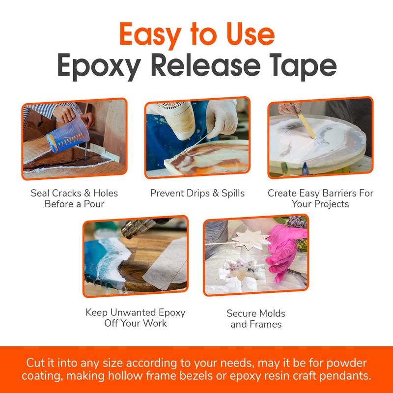 WiseBond 3-Pack Extra Wide Self-Releasing Epoxy Tape for Resin for
