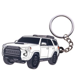 Bonilaan 4Runner Keychain Accessories 4 runner key chain key fob cover - 3rd 4th 5th gen mods for Toyota TRD Car Accessories(White)