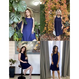 AI'MAGE Women's Beach Dress Bikini Cover Up Summer Beach Poncho Swimwear, darkblue