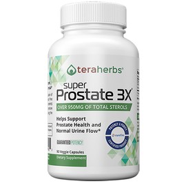 teraherbs Super Prostate 3X - Bladder Control, & Support for Enlarged Prostate & Frequent Urination - Prostate Supplements for Men - 90 Capsules