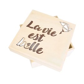 MegaCrea DIY Laser cut wooden box, life is beautiful