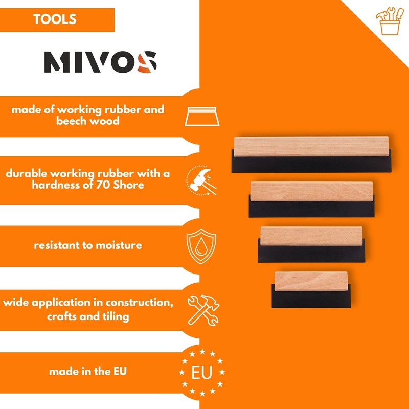MIVOS Rubber Spatula - Tile Spatula Set - 150 mm