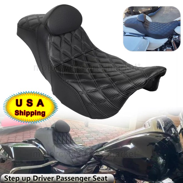 Extended Reach Rider Passenger Step Up Seat + Driver Backrest