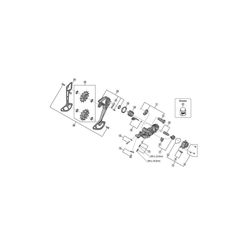 Shimano Spares RD-M8100 bracket axle unit