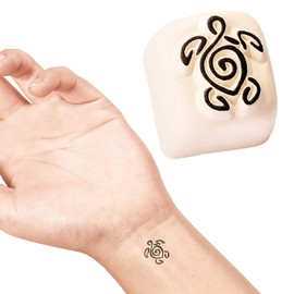 LaDot Tattoo for Children and Adults, Temporary Skin-Friendly Fake Tattoos, Tattoo Stamps without Needles for Body and Arm, Waterproof, Ceramic Stamp Tortoise