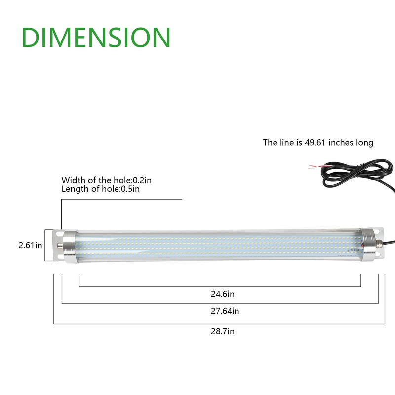 Xapolu 27in LED Machine Work Tube Light with 360° Adjustable