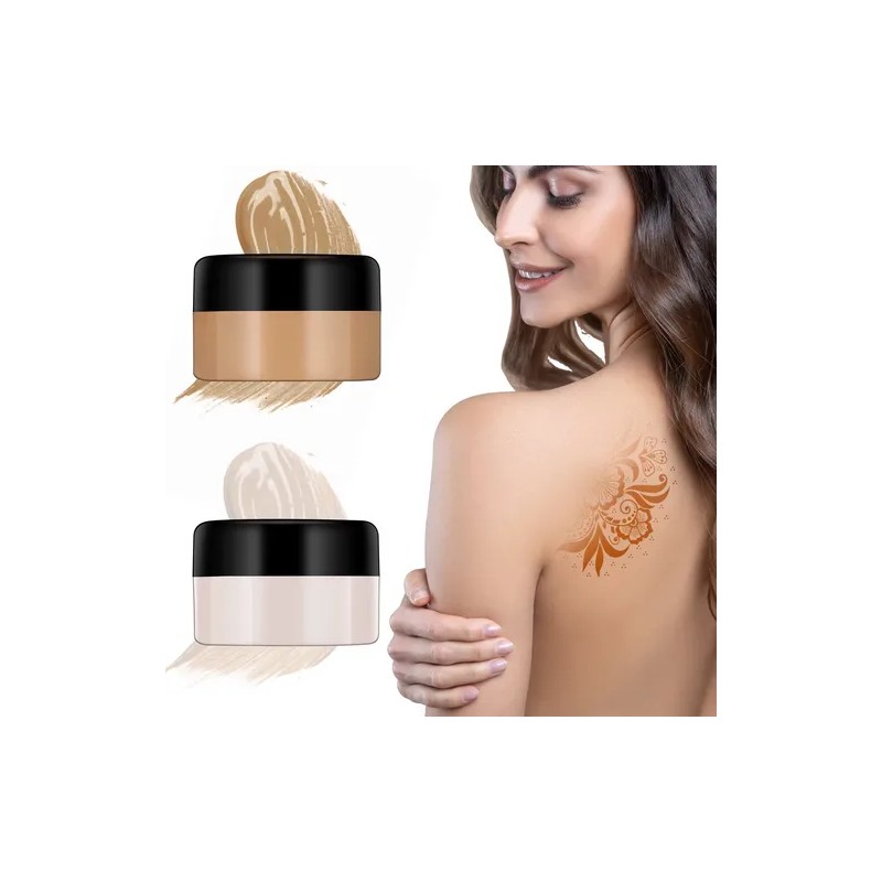 Kit Doble Cancelador Tatuaje Alta Cobertura Impermeable Neutra