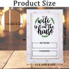 Kathfly Rustic Wifi Pattern Password Sign for Home White Wifi
