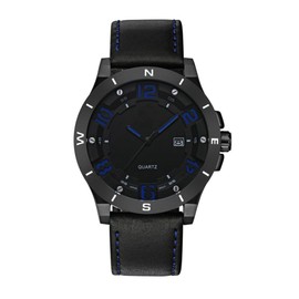WWOOR Male Men Fashionable Quartz Movement Watches Wristwatch (Blue)