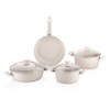 WILMA 7-Piece Die-Cast Aluminum Granite Non-Stick Cookware Set (Light Cream)