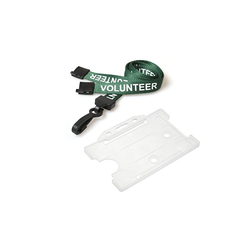 Customcard ltd® Volunteer Printed Neck Lanyard Green & Opaque Open