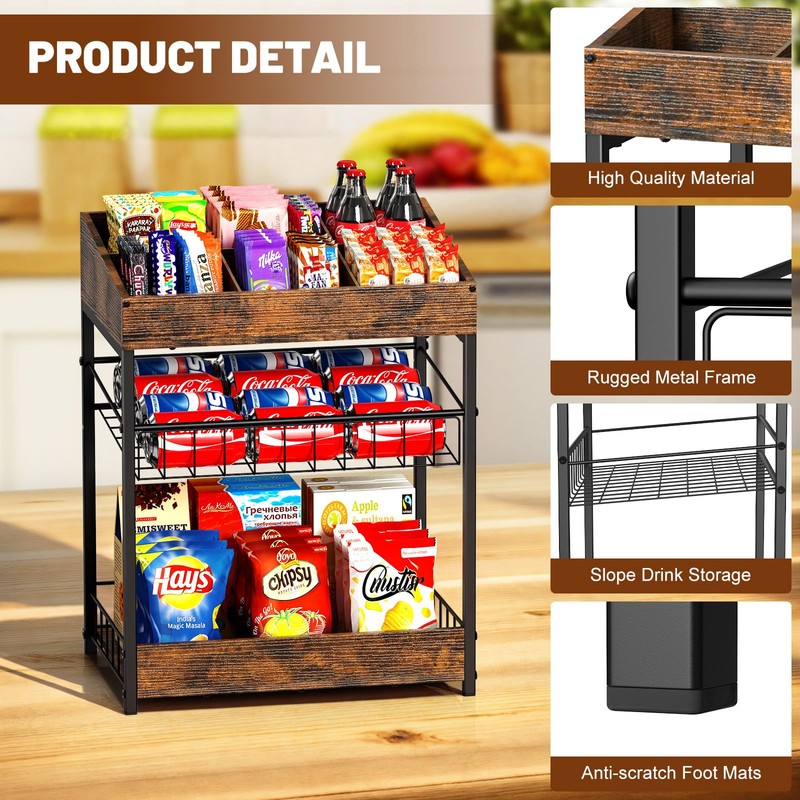 Kssiaz Candy Display Rack, 3 Tier Snack Rack Display for