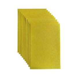 Jtnohx Glitter Felt, 10 Pieces Glitter Fabric for Crafts, 20 x 30 cm Felt for Crafts, Glitter, Felt Fabric Square for Party, Project, Holiday, Festival (Dark Yellow)