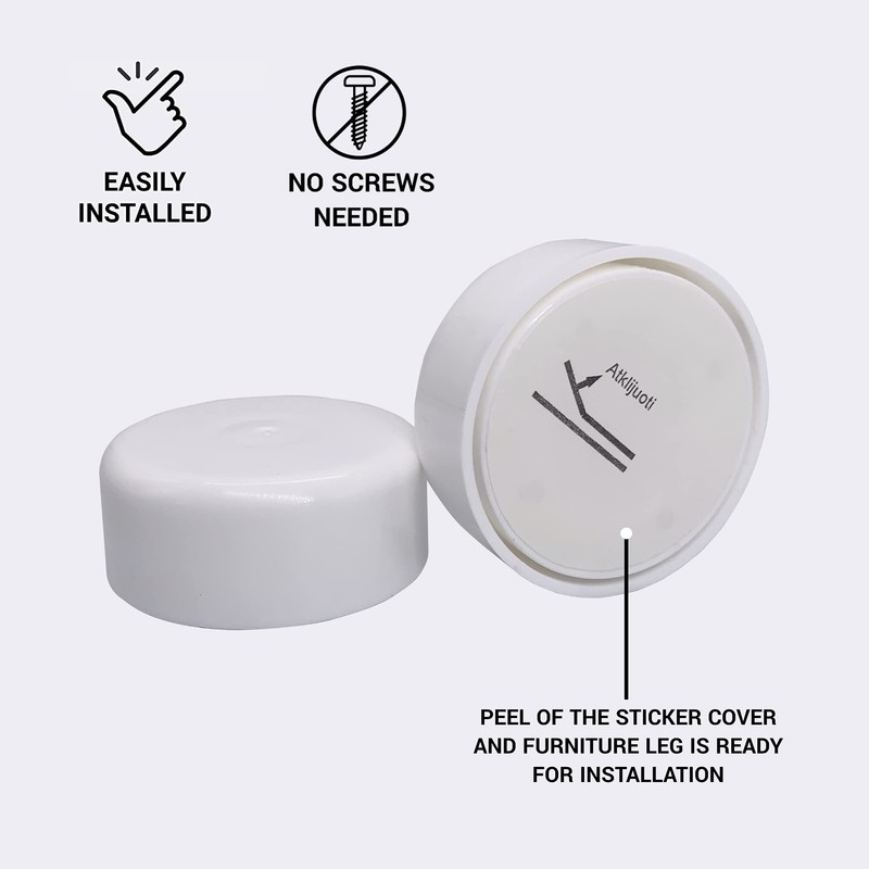 (8 pieces) height-adjustable furniture legs, round, diameter 55 mm, material: