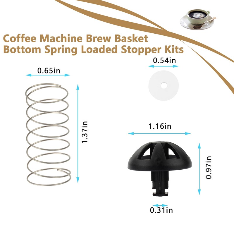 Coffee Machine Brew Basket Bottom Spring Loaded Stopper Kits Replacement