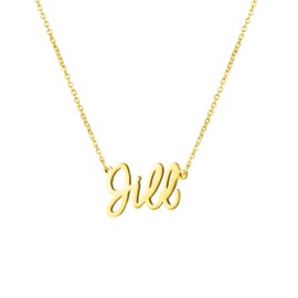 Awegift Women Jewelry Name Necklace Big Initial Gold Plated Best Friend Women Gift for Her Jill